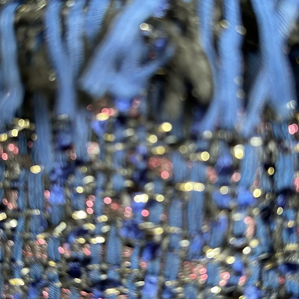 J. Crew Midnight Blue Sleeveless Sparkle Tweed Sheath Dress Size 4 - Picture 4 of 16